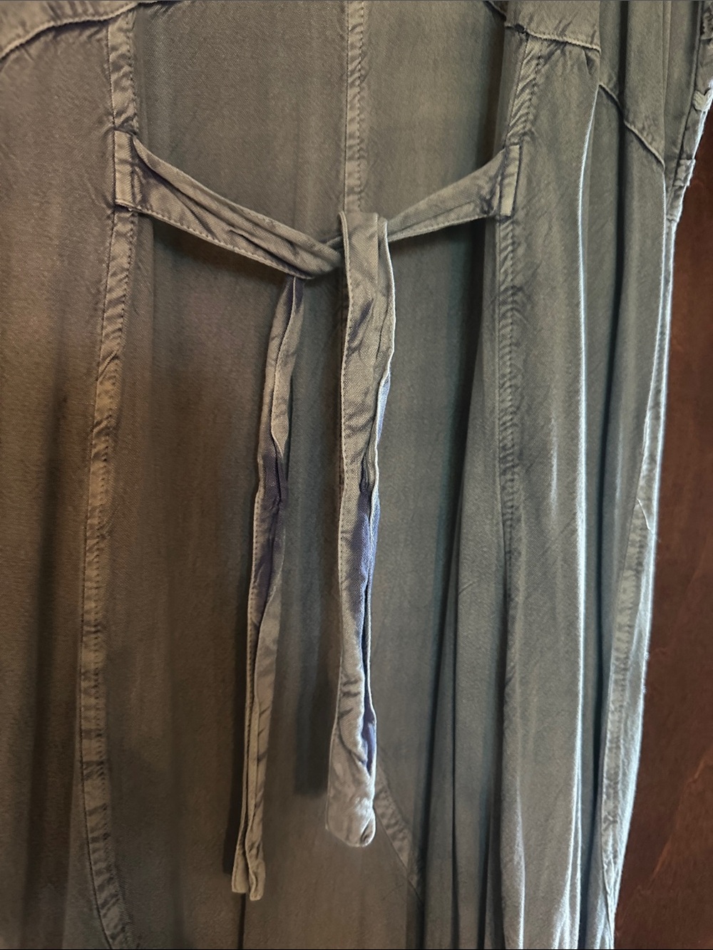 Boho Embroidered Midi Dress in Dusty Blue - Picture 8 of 10